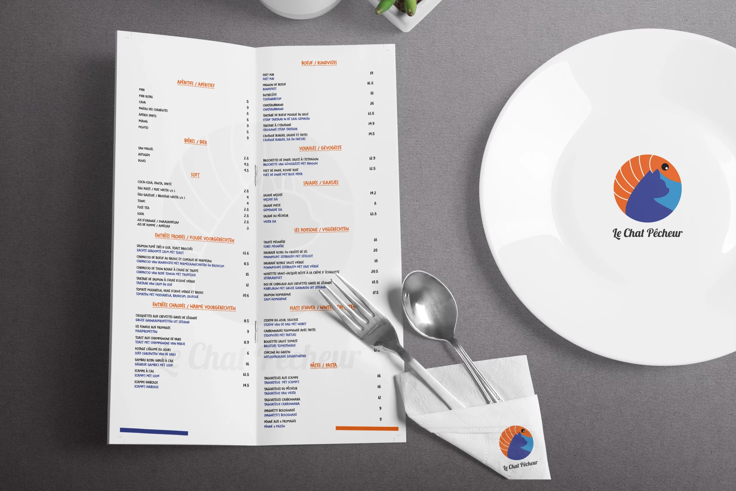 Menu le chat pecheur restaurant jordan amegassivi