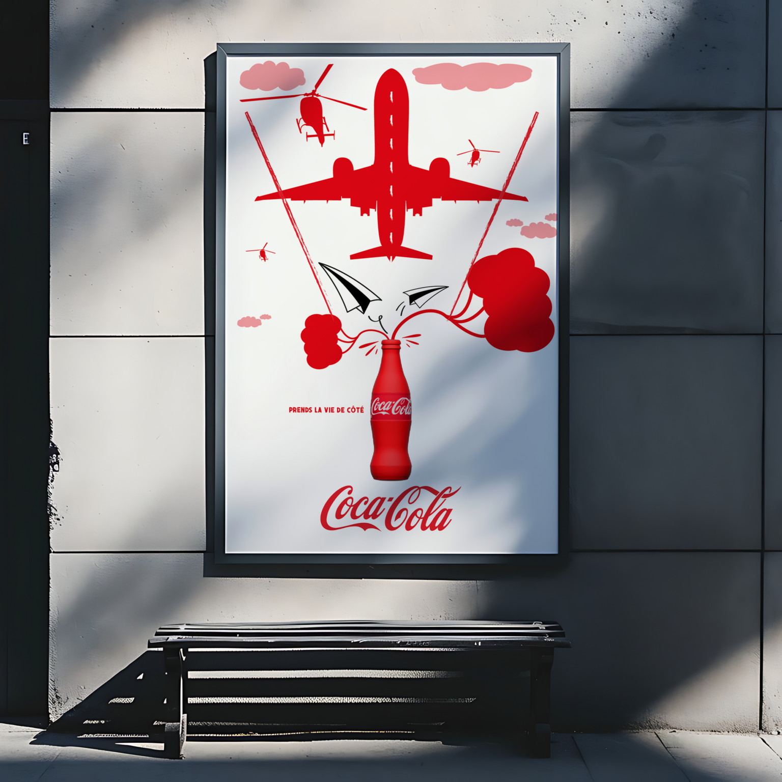 Mockup 3 coca cola prend la vie de cote